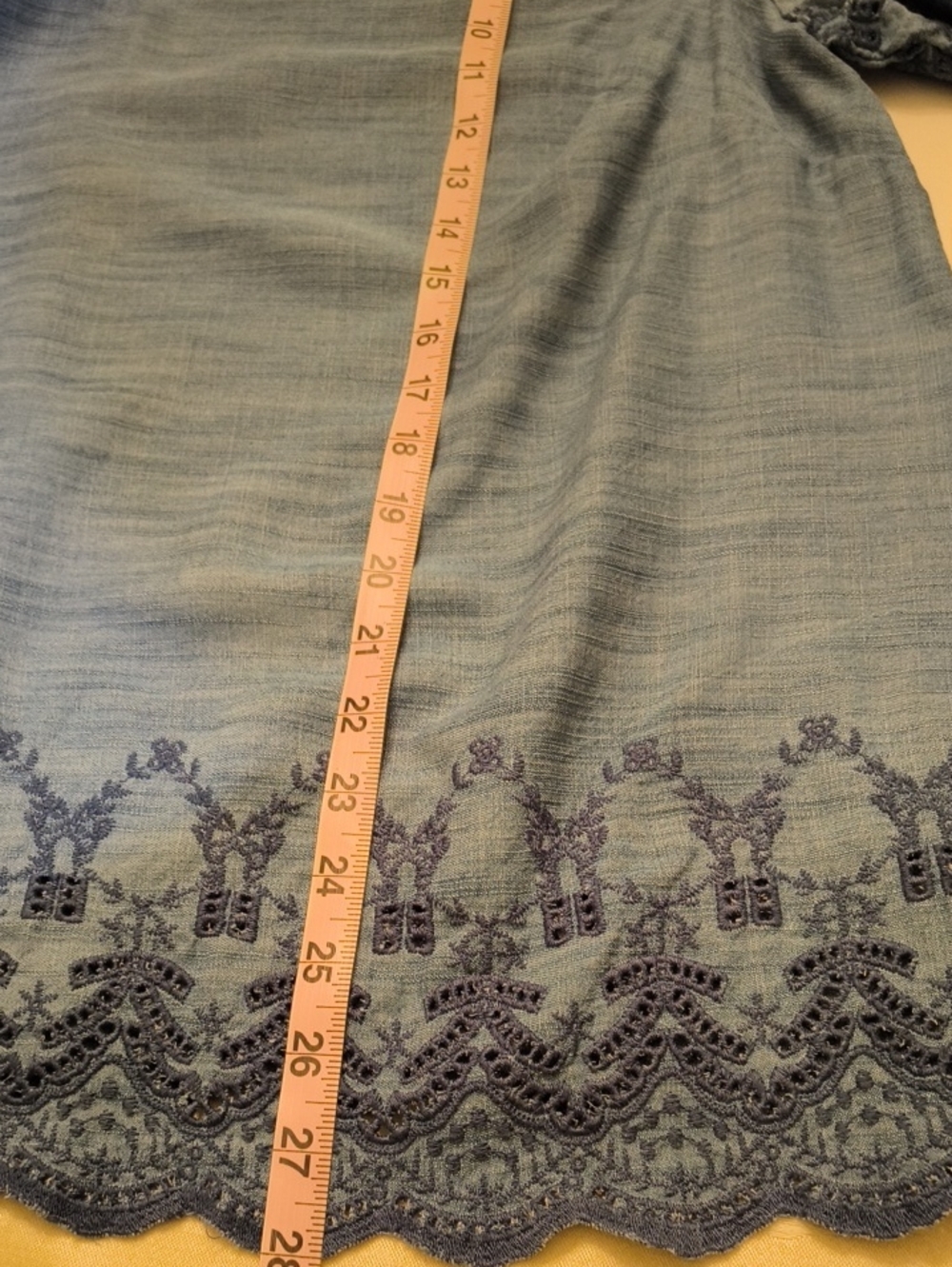 Lane Bryant Dusty Blue Embroidered V-Neck Top - Picture 10 of 11